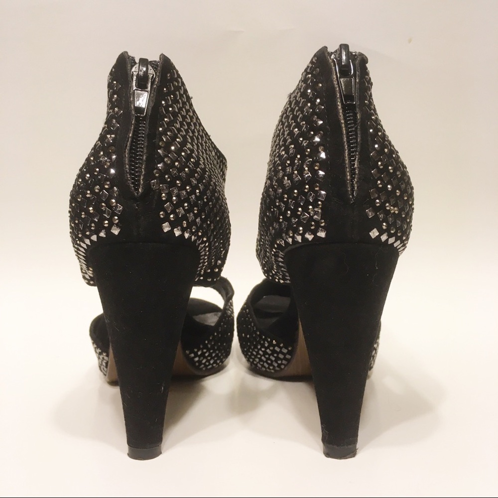 Jeffrey Campbell Rally Black Suede Studded Heels - Picture 5 of 8